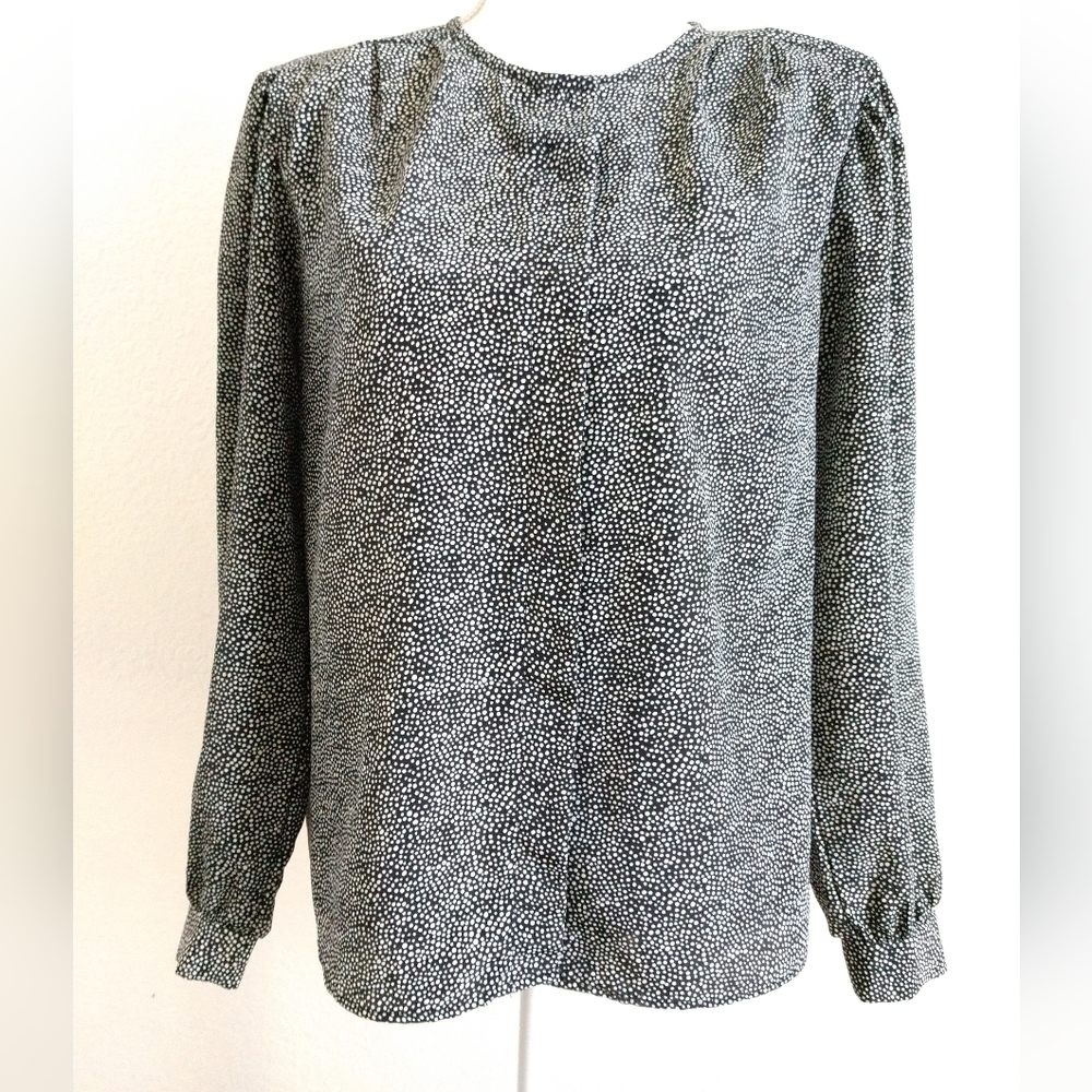Pretty Black White Dotted Blouse Size 14 Chest 40" Office Career TR Bentley